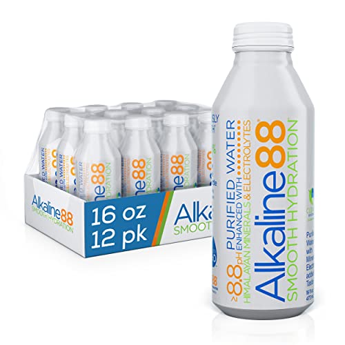 Alkaline88 Purified Ionized Alkaline Water with Himalayan Minerals and Electrolytes, Aluminum Can, Case of (12), Balanced for your body with 8.8pH, 473mL (16.0 Fl Oz)