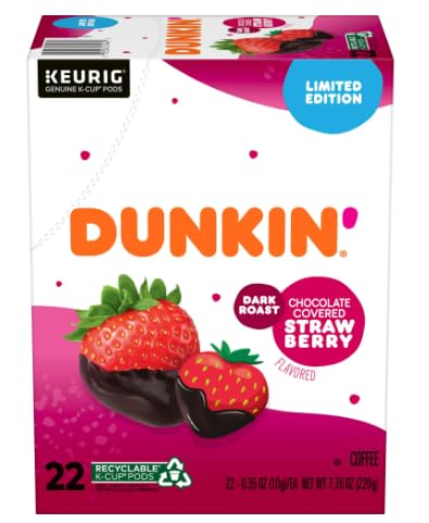 Dunkin' Dark Roast Chocolate Covered Strawberry K Cup Coffee 22 Ct