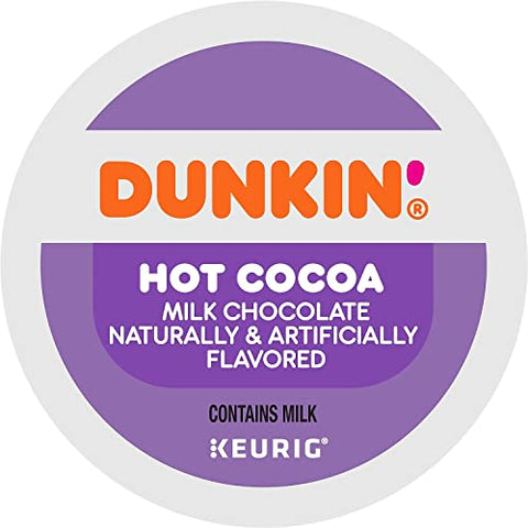 Dunkin' Donuts Milk Chocolate Hot Cocoa, Keurig K-Cup Pods, 22/Box (611227377215) (1261)