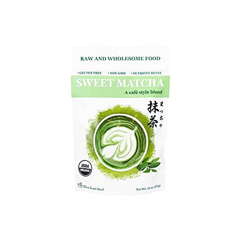 Organic Sweet Matcha Green Tea Powder, Cafe Style Blend by Cherie Sweet Heart (16 oz) (packaging may vary)