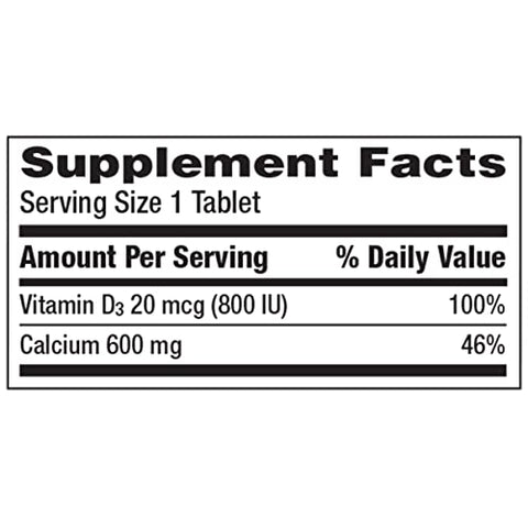 Caltrate 600 Plus D3 Calcium and Vitamin D Supplement Tablets, Bone Health Supplements for Adults - 200 Count