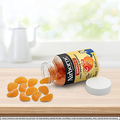 Airborne Simply C 250mg Vitamin C Gummies, Immune Support Supplement with Proprietary Herbal Blend - 44 Gummies, Zesty Orange Flavor