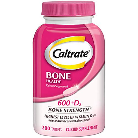 Caltrate 600 Plus D3 Calcium and Vitamin D Supplement Tablets, Bone Health Supplements for Adults - 200 Count