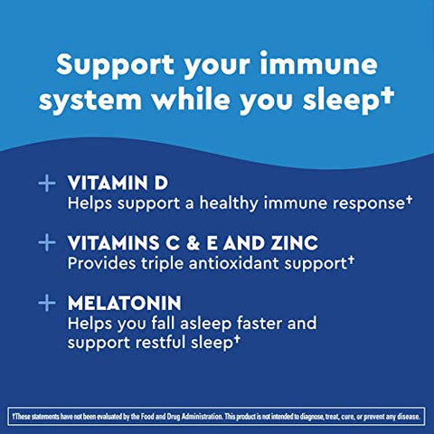 Nature Made Wellblends Sleep and Immune with Elderberry, Sleep Aid and Immune Support Supplement, with Vitamin D3, Vitamin C, Vitamin E, Zinc, and Melatonin, 40 Gummies