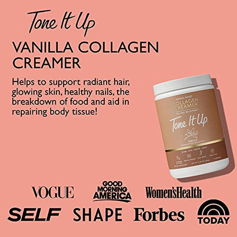 Tone It Up Collagen Creamer I Dairy Free, Gluten-Free, Kosher, Non-GMO, Marine Based Collagen Peptide Protein Powder for Women I 14 Servings, 8g of Collagen +Protein – Vanilla