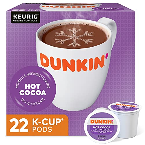 Dunkin' Donuts Milk Chocolate Hot Cocoa, Keurig K-Cup Pods, 22/Box (611227377215) (1261)