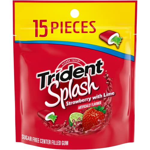 Trident Splash Strawberry with Lime (6-15 piece packs-90 pieces total)