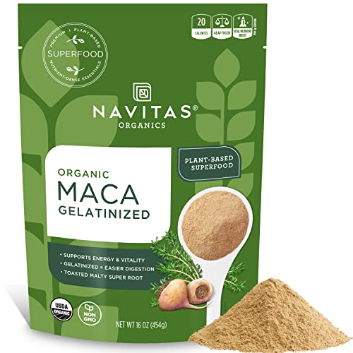 Navitas Organics Maca Gelatinized Powder, 16 oz. Bag, 90 Servings — Organic, Non-GMO, Glluten-Free (Pack of 1)