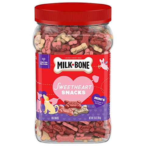 Milk-Bone Sweetheart Snacks Mini’s Dog Treats, 25 oz. Canister