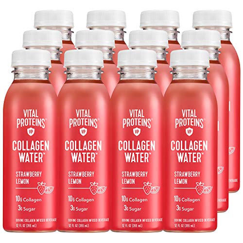 Vital Proteins Ready to Drink Strawberry Lemonade Flavored Collagen Water, 12 Fluid Ounces (Pack of 12)