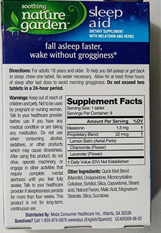 Soothing Nature Garden Sleep Aid Remedy (4 Boxes - Total 32 Cherry Tablets)