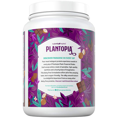 Purely Inspired Vegan Protein Powder, Plantopia, Silky-Smooth Plant Based Protein Powder for Women & Men, Gluten Free Plant Protein Powder, Dairy Free, Soy Free,Chocolate Hazelnut, 13 Servings